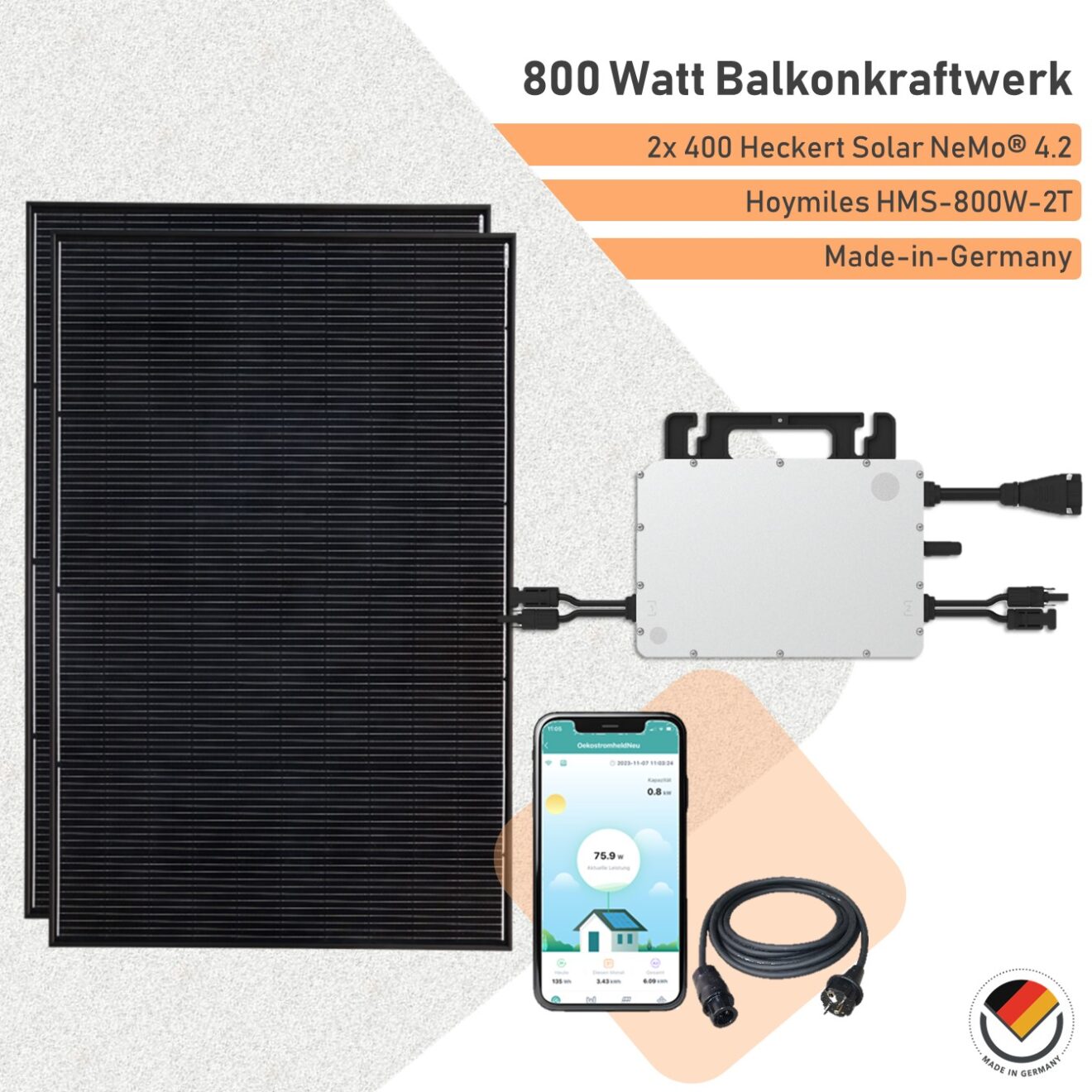 Heldenpaket Midi Made In Germany Watt Balkonkraftwerk Von Heckert Solar Mit Hoymiles Hms