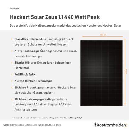 Heckert Solar Zeus 1.1 440WP bifazial full black