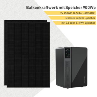 Balkonkraftwerk mit Speicher Marstek Jupiter C E 900WP Glas-Glas